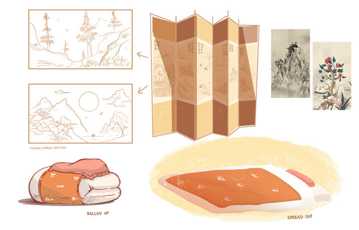 "Mother" - folding screen and futon concept "Mother" - folding screen and futon concept