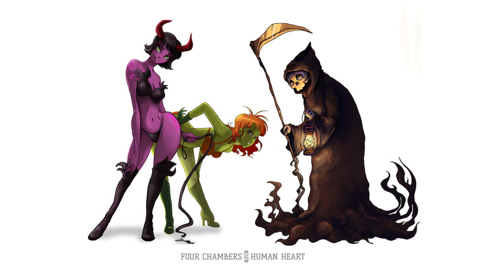 Four Chambers of the Heart Illustration Four Chambers of the Heart Illustration